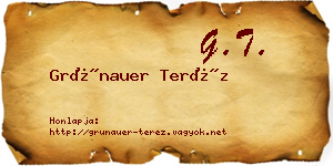 Grünauer Teréz névjegykártya